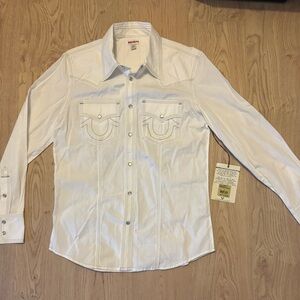 True Religion Classic White Button Down Shirt